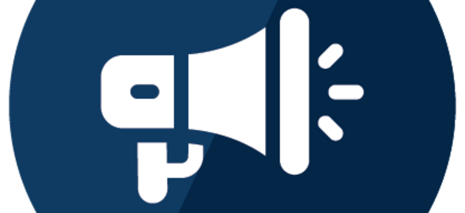 Megaphone against a dark background making noise
