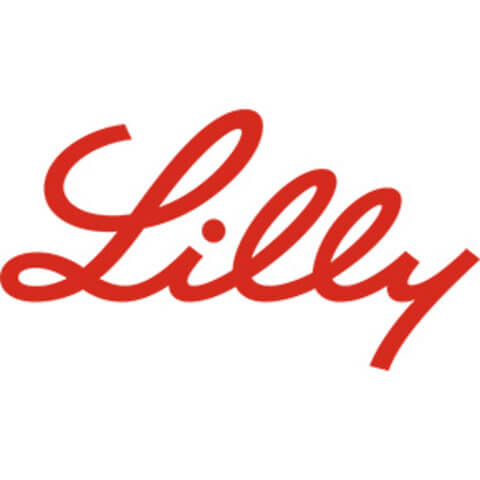 Eli Lilly logo displaying the name "Lilly" in bright, fancy script against a light background.